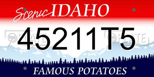 45211T5 Idaho License Plate