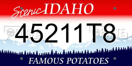 45211T8 Idaho License Plate