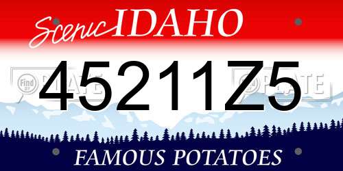 45211Z5 Idaho License Plate