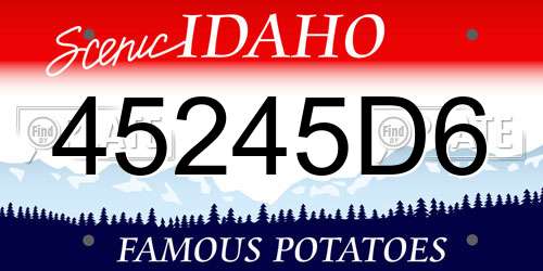 45245D6 Idaho License Plate