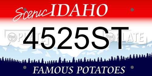 4525ST Idaho License Plate