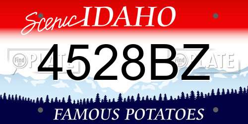 4528BZ Idaho License Plate