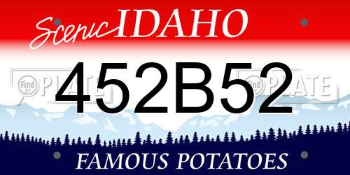 452B52 Idaho License Plate