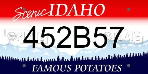 452B57 Idaho License Plate