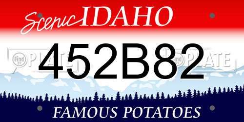 452B82 Idaho License Plate