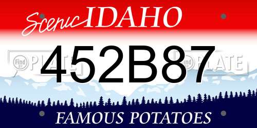 452B87 Idaho License Plate