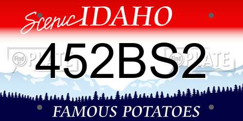 452BS2 Idaho License Plate