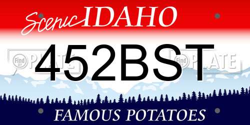 452BST Idaho License Plate