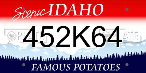 452K64 Idaho License Plate