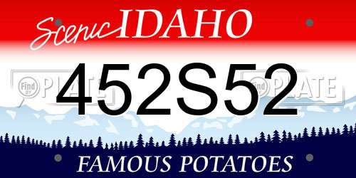 452S52 Idaho License Plate