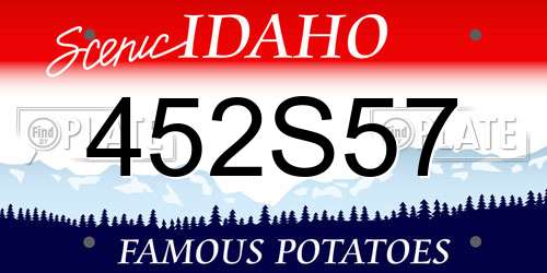 452S57 Idaho License Plate