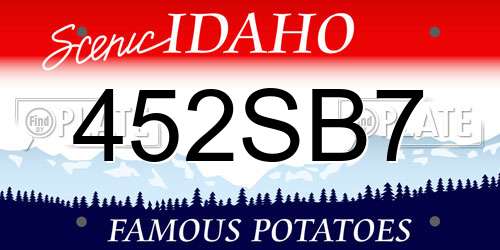 452SB7 Idaho License Plate