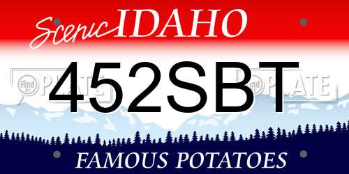 452SBT Idaho License Plate