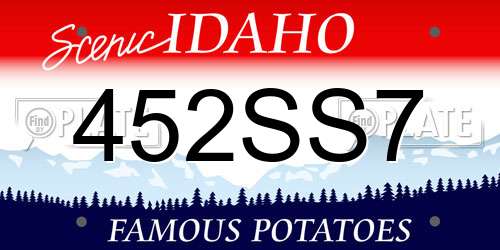 452SS7 Idaho License Plate