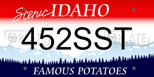 452SST Idaho License Plate