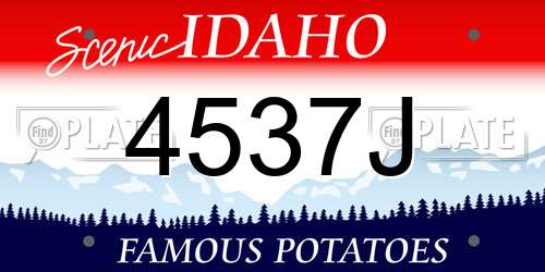 4537J Idaho License Plate