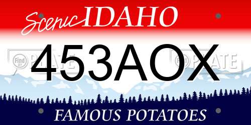 453AOX Idaho License Plate