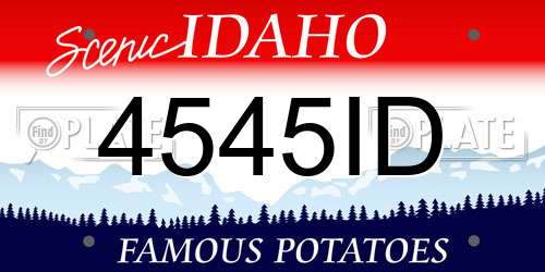 4545ID Idaho License Plate