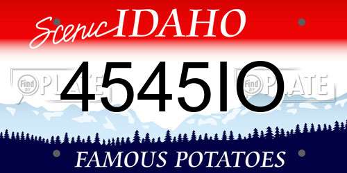 4545IO Idaho License Plate