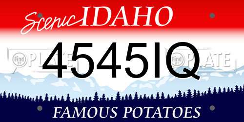 4545IQ Idaho License Plate