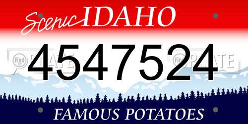 4547524 Idaho License Plate