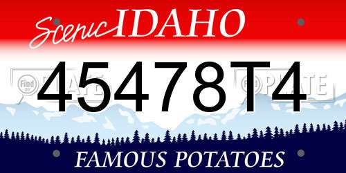 45478T4 Idaho License Plate
