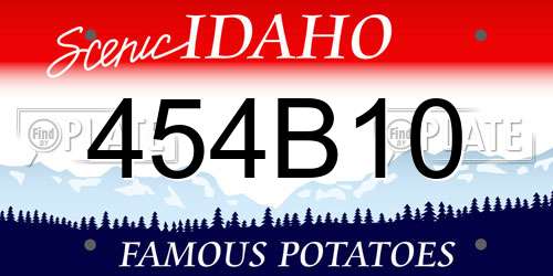 454B10 Idaho License Plate