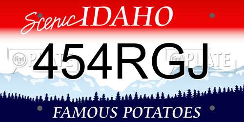 454RGJ Idaho License Plate