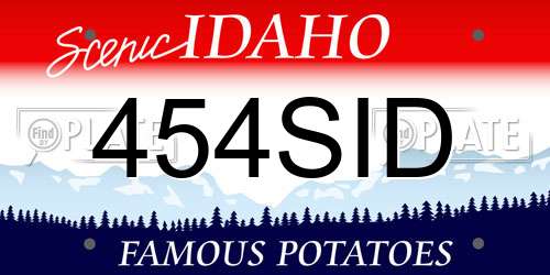 454SID Idaho License Plate