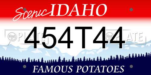 454T44 Idaho License Plate