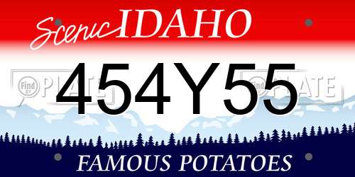 454Y55 Idaho License Plate