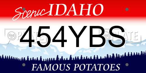 454YBS Idaho License Plate