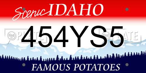 454YS5 Idaho License Plate