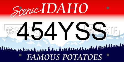 454YSS Idaho License Plate