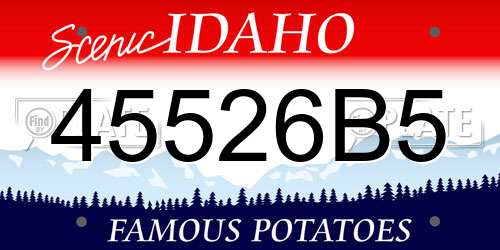45526B5 Idaho License Plate