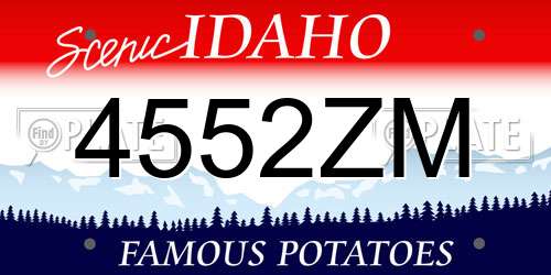 4552ZM Idaho License Plate