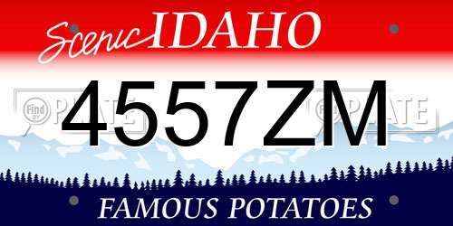 4557ZM Idaho License Plate