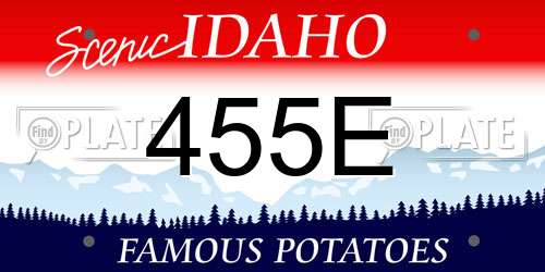 455E Idaho License Plate