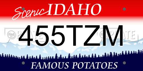 455TZM Idaho License Plate