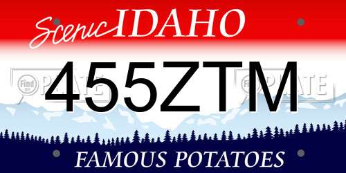 455ZTM Idaho License Plate