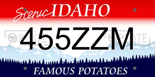 455ZZM Idaho License Plate