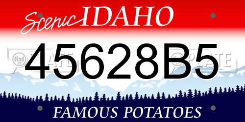 45628B5 Idaho License Plate