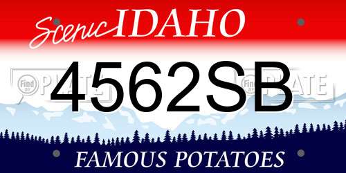 4562SB Idaho License Plate