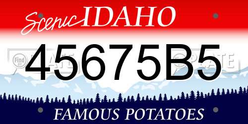 45675B5 Idaho License Plate