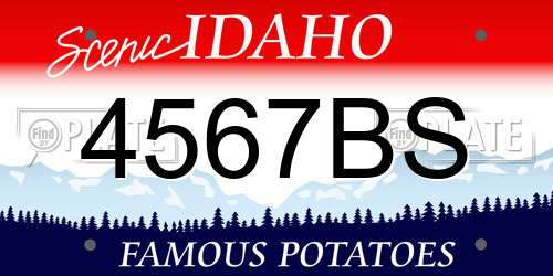 4567BS Idaho License Plate