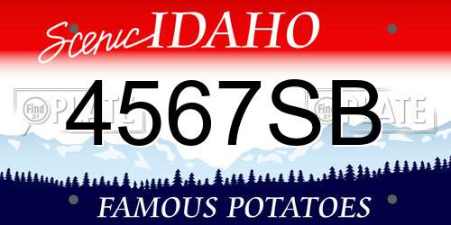 4567SB Idaho License Plate