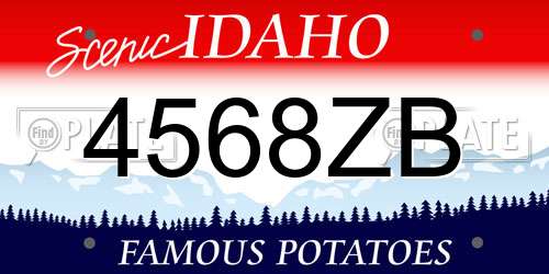 4568ZB Idaho License Plate