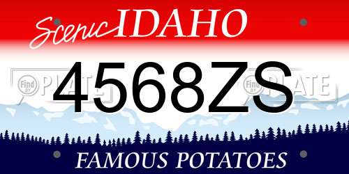 4568ZS Idaho License Plate