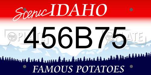456B75 Idaho License Plate