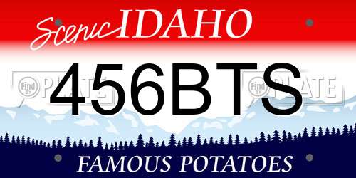456BTS Idaho License Plate